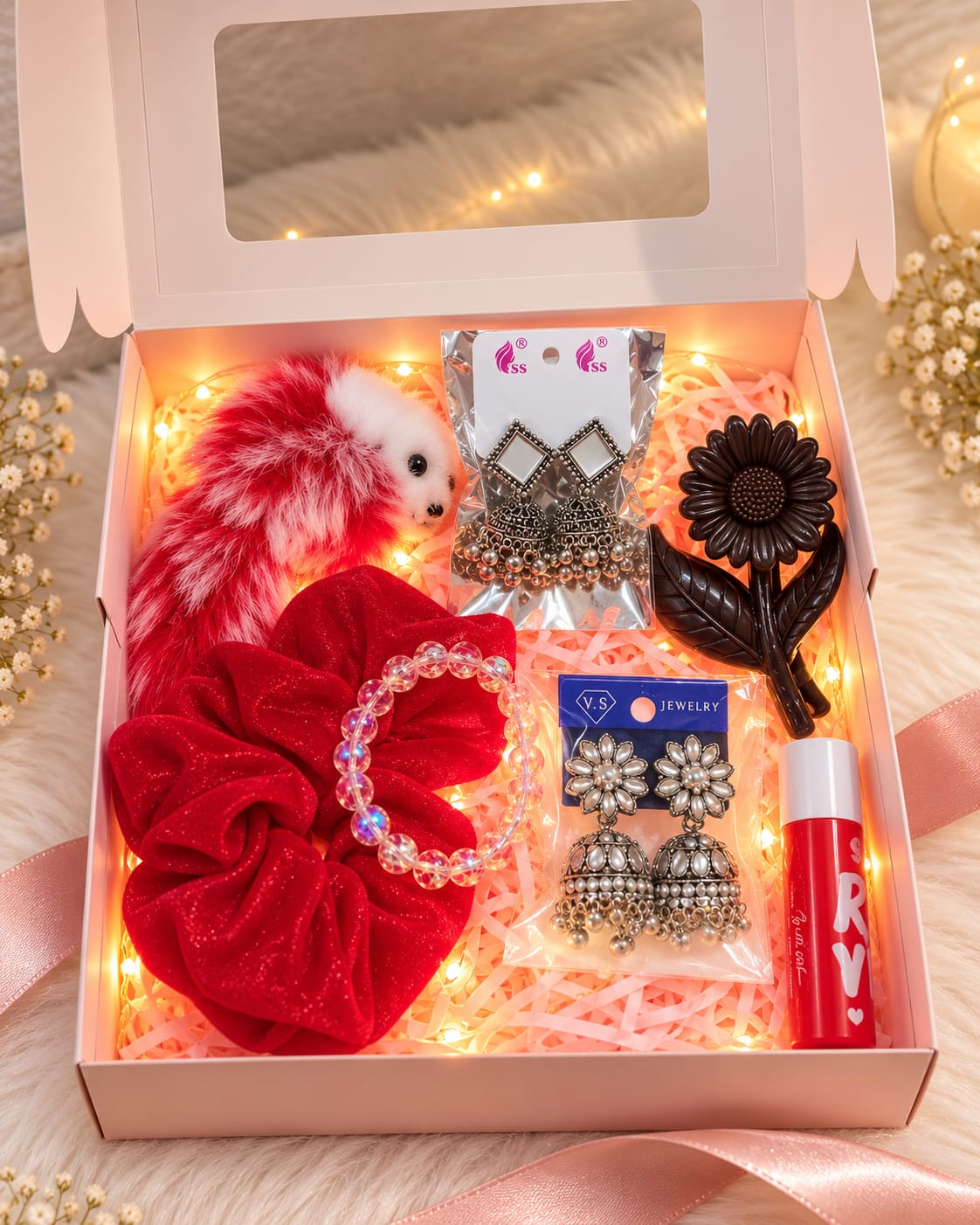 Luxury Red Rose Self-Care & Jewelry Gift Box for Women