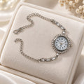 Elegant Silver-Tone Chain Bracelet Watch for Women